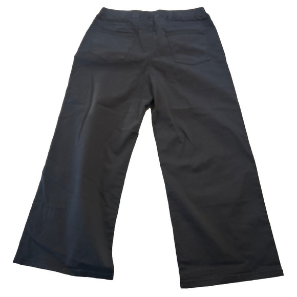 Eileen Fisher Wide Leg Stretch Black Jeans Cropped F9GDD-P4263 Medium NWT $238 - Picture 10 of 11